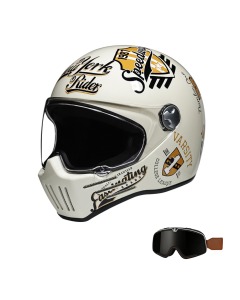 Retro sada integrální motocyklové helmy pro cruiser a cafe racer jízdu